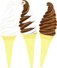 vector ice cream on white background 