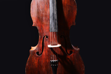 Vintage cello on dark background © Africa Studio