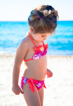 Cute little girl at sea