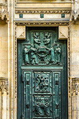 Fragment of Saint Vitus Cathedral facade. Prague, Czech Republic