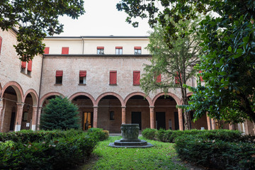 Cloister of one of the little curch in the downtown of Ferrara c
