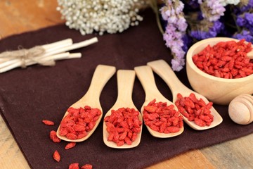 Dry red dried goji berries