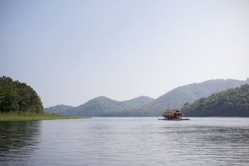 a boat floating in the river, Huay Krating, Loei, Thailand