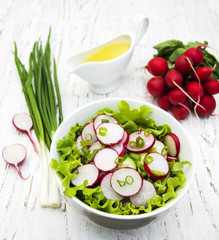 Spring salad with cucumbers and radish