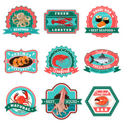 Seafood Emblems Set
