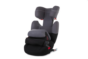 Baby car seat isolated against a white background
