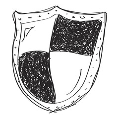Simple doodle of a shield - 87616148
