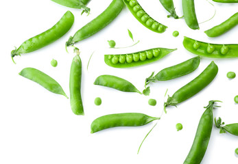 Fresh green peas close up