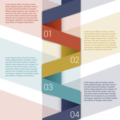 Fold ribbon secuence chart infographic template design 