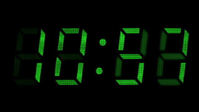 A 15 seconds countdown clock with green digital display