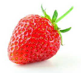 Red ripe strawberry, isolated on white