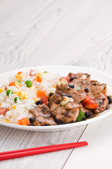 Vegetable beef fried rice