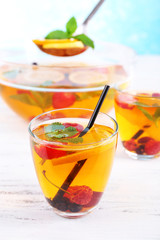 Fruity punch in glassware