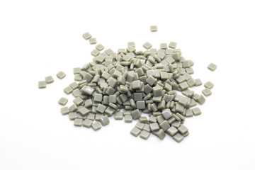 Plastic mosaic tile on white background