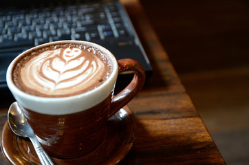 Coffee with laptop for relax time