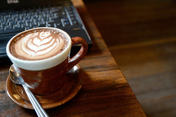 Coffee with laptop for relax time