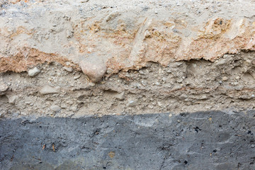 soil layers in underground earth of science environment