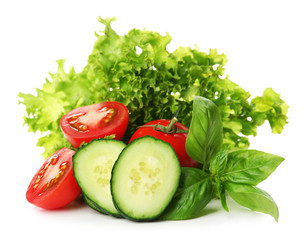Fresh vegetables isolated on white