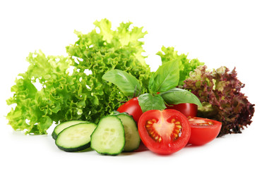 Fresh vegetables isolated on white