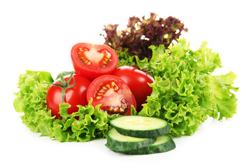 Fresh vegetables isolated on white