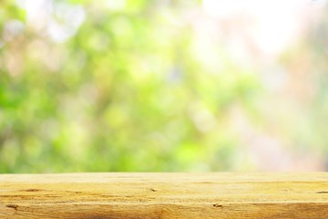 Fototapeta premium Outdoor Wooden table view
