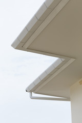 Fototapeta premium gutter on the roof top of house