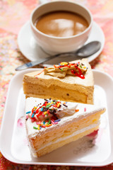 Hot coffee and cake for break.