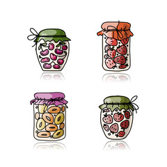 Jar with jam, sketch for your design