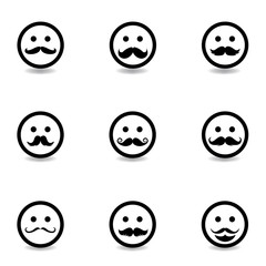 Vector icons of smiley faces