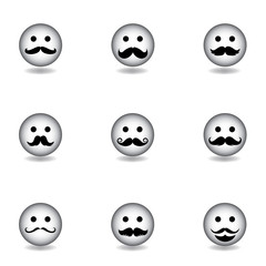Obraz premium Vector icons of smiley faces