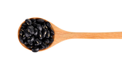 Dry black bean on white background
