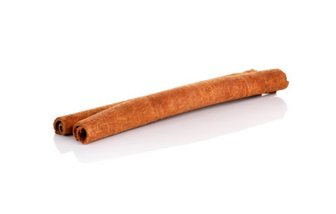 Cinnamon sticks on white background
