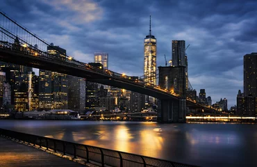 Photo sur Aluminium brossé New York Lumières de la ville de New York