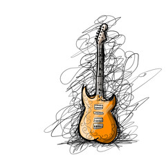 Art sketch of guitar design