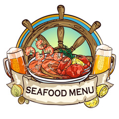 Seafood Grill label design