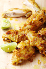 chicken wings roasted with turmeric and herbs