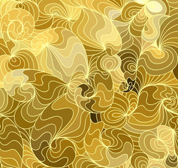 Vector wave background of doodle drawn lines