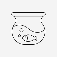 fish bowl line icon