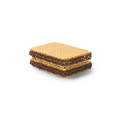 Wafers with chocolate on a white background,clipping path