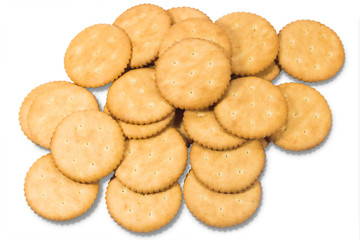 Cracker cookies isolated on white background,clipping path