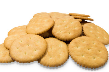 Cracker cookies isolated on white background,clipping path