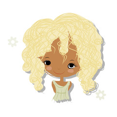 Cute girl smiling, sketch for your design