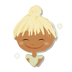 Cute girl smiling, sketch for your design