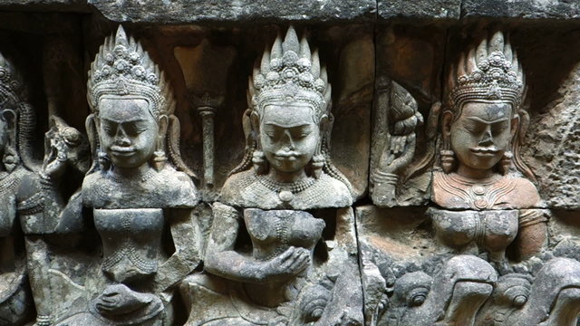 Carvings At Leper King Terrace, Angkor Thom, Siem Reap, Cambodia