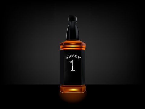 Whisky Bottle With Glass Wallpaper