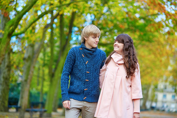 Young romantic couple in Paris