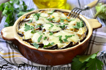 Musaka - traditional dish of greek cuisine. © lilechka75