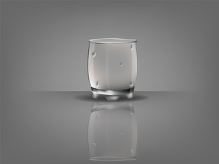 realistic beautiful whisky glass with transparent water condensation vector