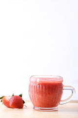 glass of strawberry fresh juice