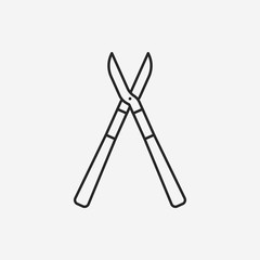 Gardening shears line icon